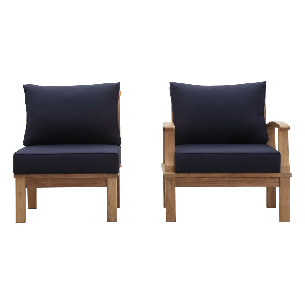 Modway EEI-1823 Marina 2 Piece Outdoor Patio Teak Sofa Set - Natural White - EEI-1823 | Outdoor Sofas, Loveseats & Sectionals | Modishstore - 8