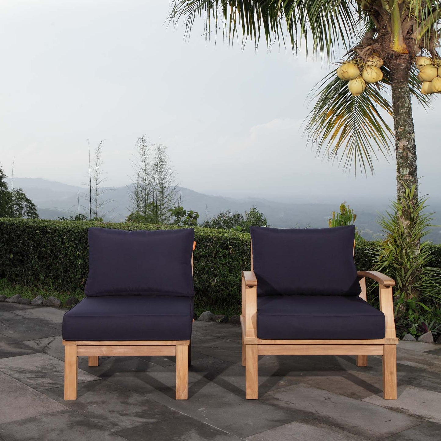 Modway EEI-1823 Marina 2 Piece Outdoor Patio Teak Sofa Set - Natural White | Outdoor Sofas, Loveseats & Sectionals | Modishstore-7