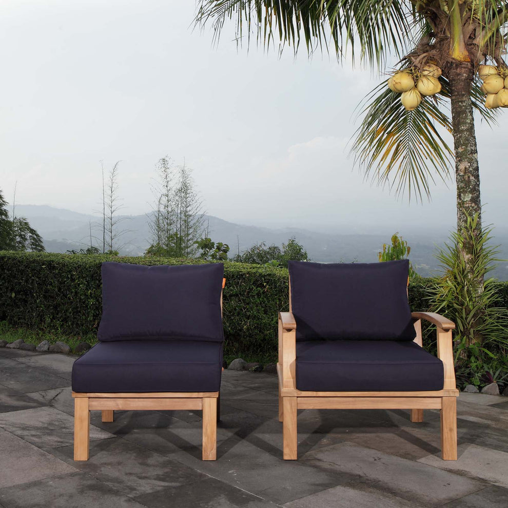 Modway EEI-1823 Marina 2 Piece Outdoor Patio Teak Sofa Set - Natural White - EEI-1823 | Outdoor Sofas, Loveseats & Sectionals | Modishstore - 7