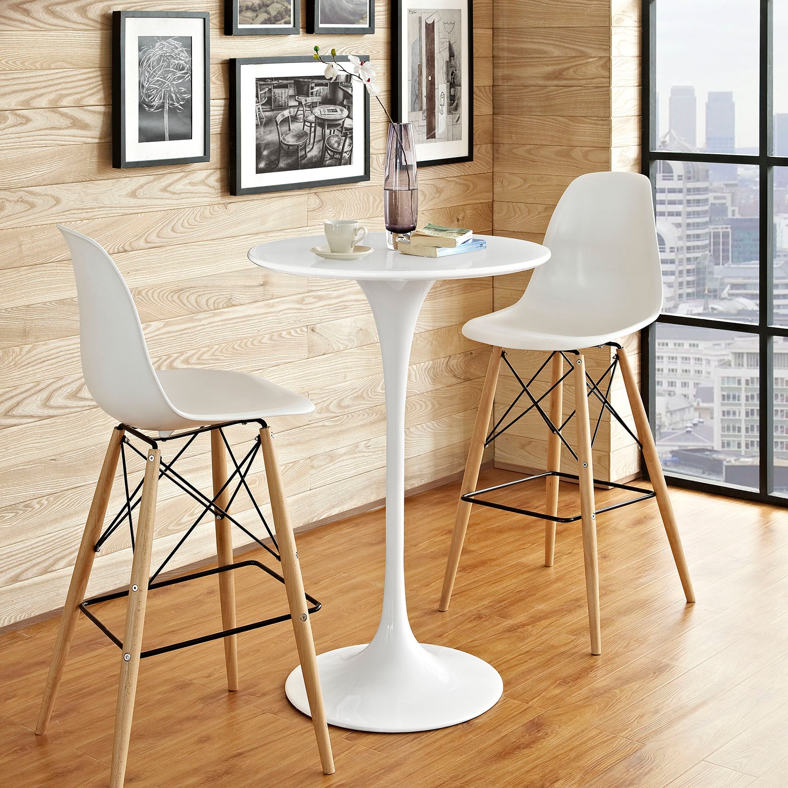 Modway Lippa 28" Round Wood Bar Table - EEI-1825 | Bar Tables | Modishstore - 1
