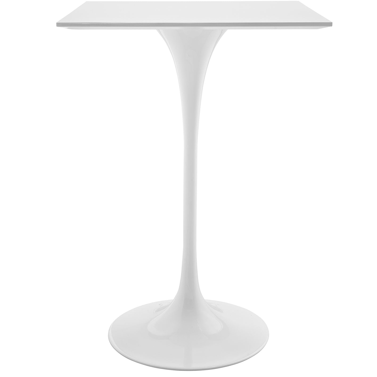 modway Lippa 28" Square Wood Top Bar Table White - EEI-1826 | Bar Tables | Modishstore - 4