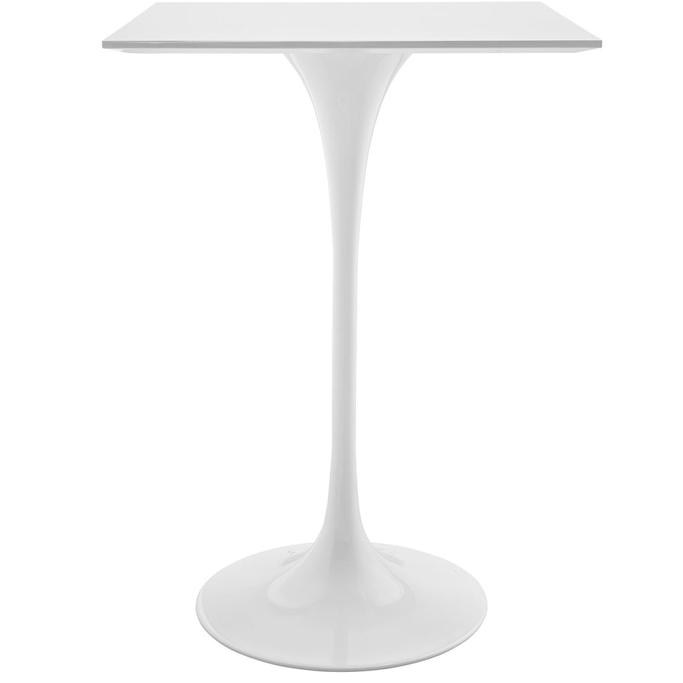 modway Lippa 28" Square Wood Top Bar Table White - EEI-1826 | Bar Tables | Modishstore - 4