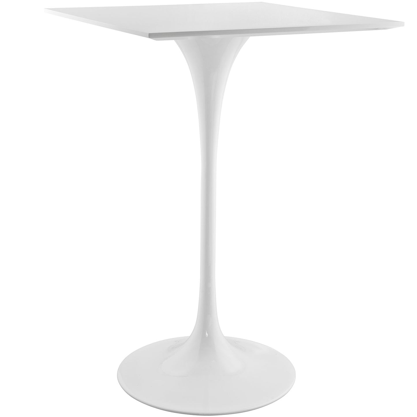 modway Lippa 28" Square Wood Top Bar Table White - EEI-1826 | Bar Tables | Modishstore - 3