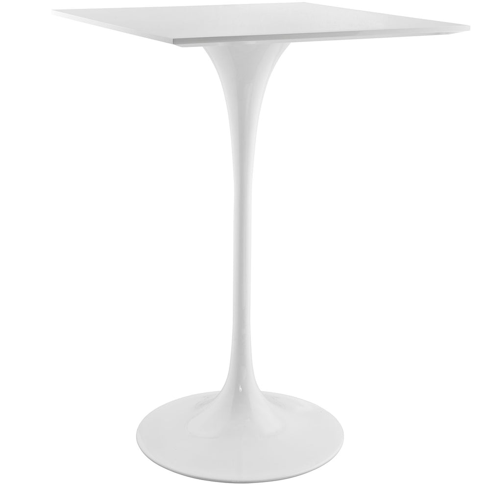 modway Lippa 28" Square Wood Top Bar Table White - EEI-1826 | Bar Tables | Modishstore - 3