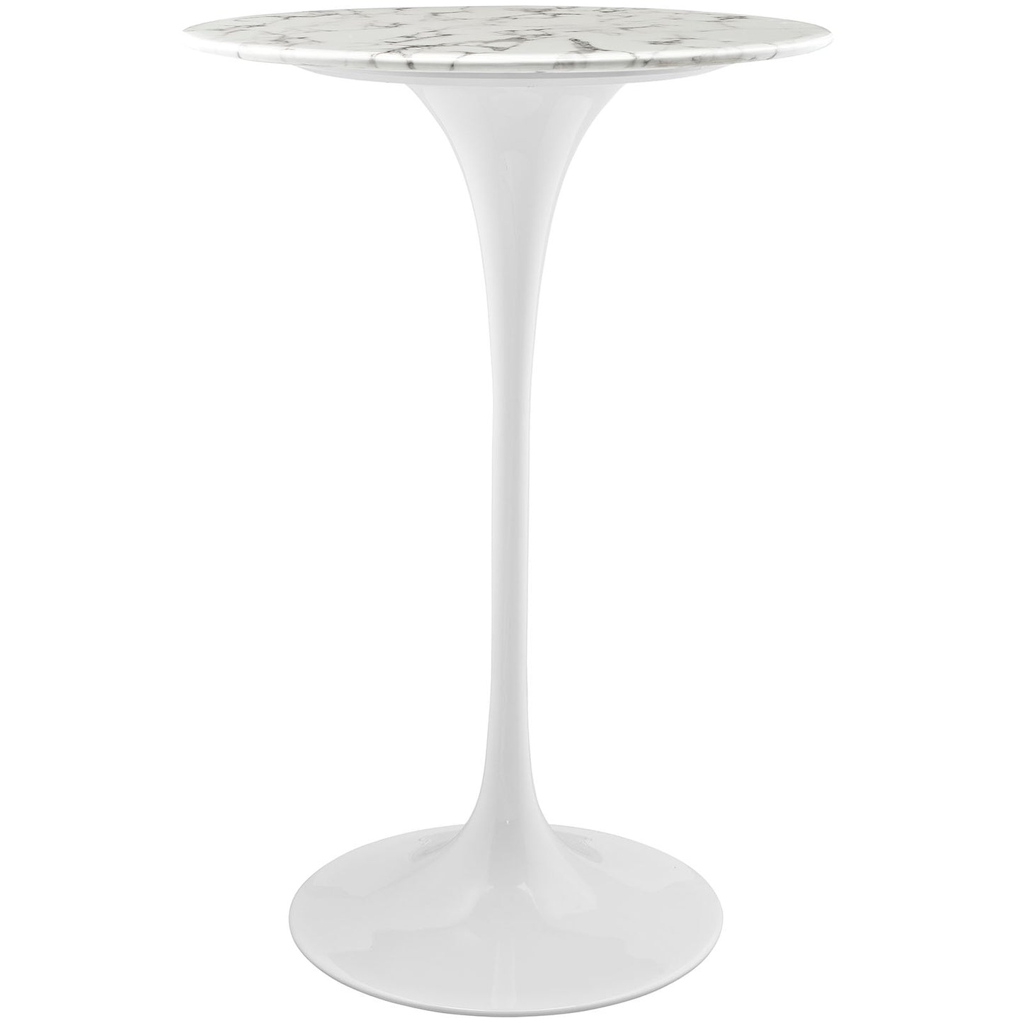 Modway Lippa 28" Artificial Marble Bar Table in White | Bar Table | Modishstore-4