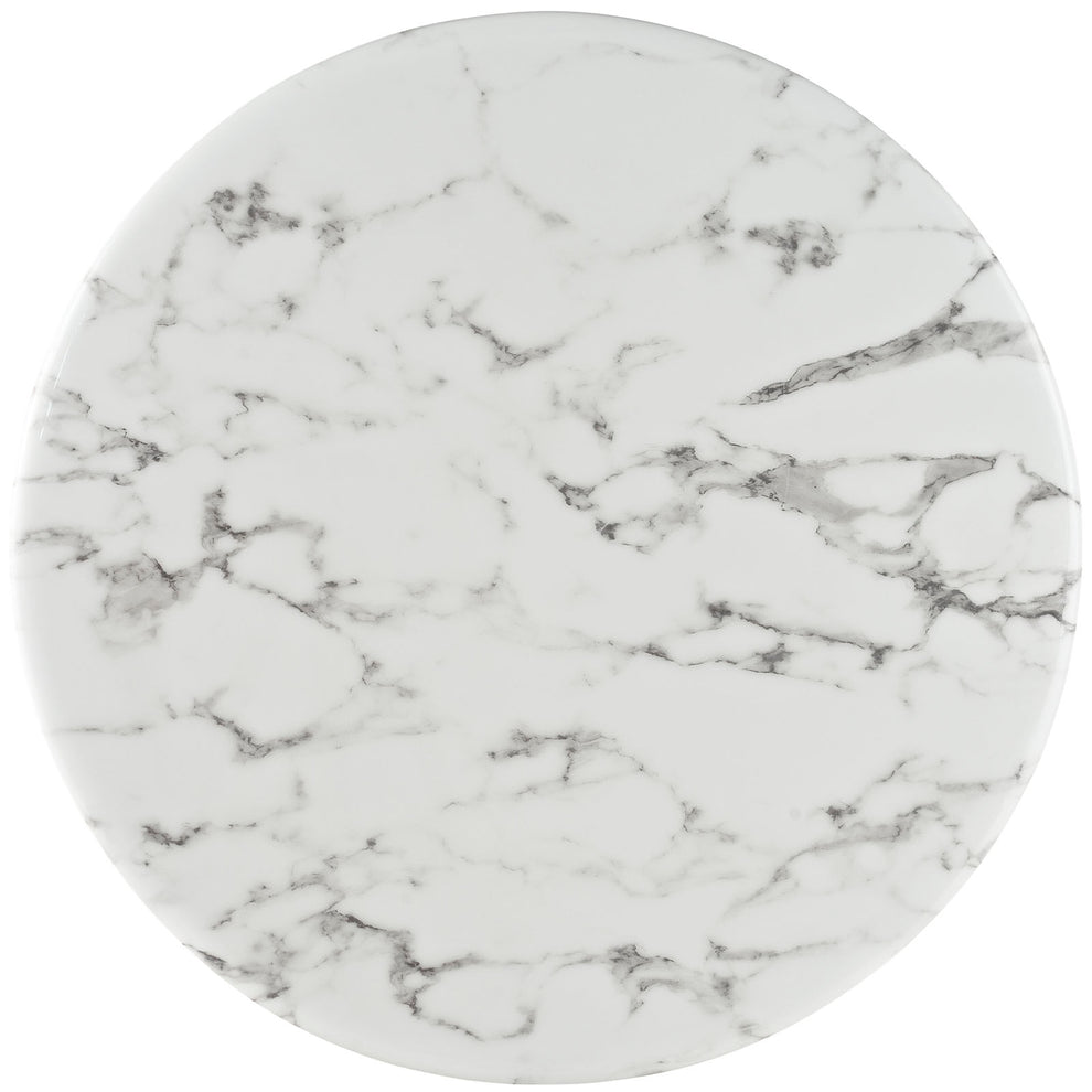 Modway Lippa 28" Artificial Marble Bar Table in White - EEI-1827 | Bar Tables | Modishstore - 3