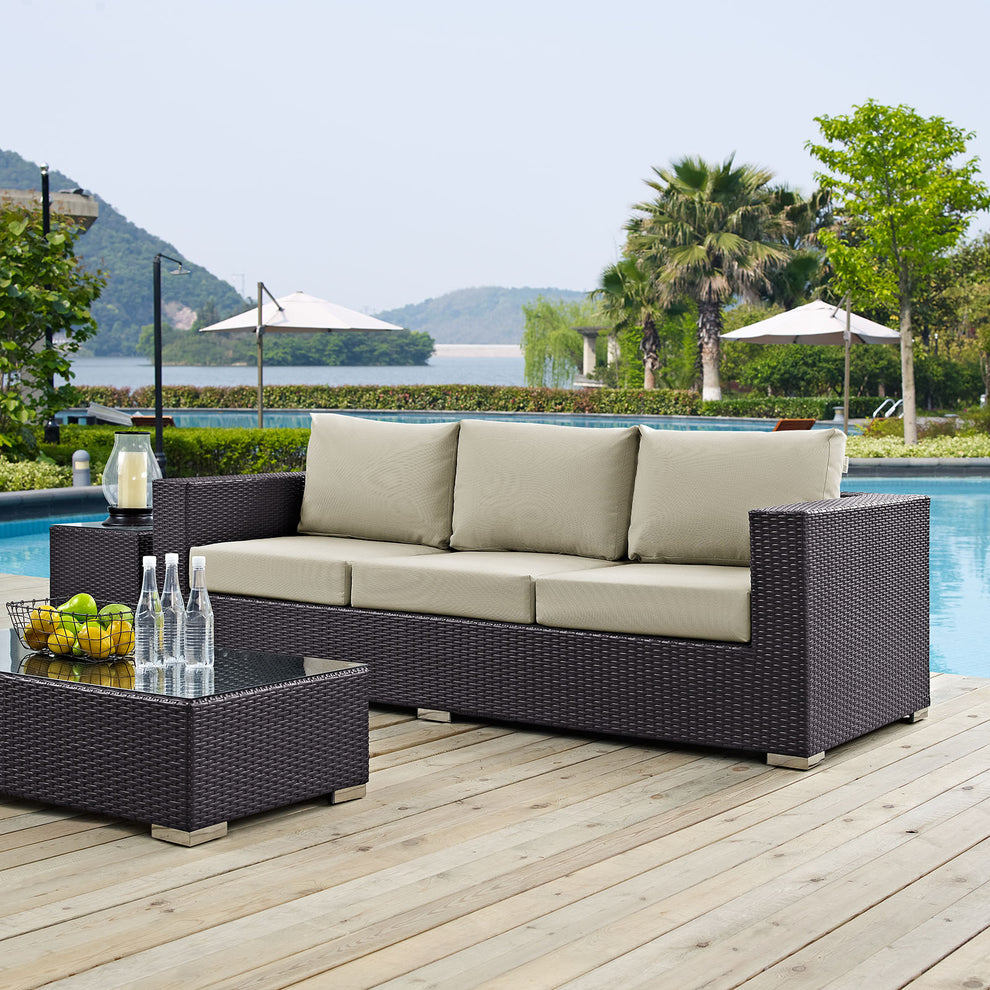 Modway Convene Outdoor Patio Sofa - EEI-1844 | Outdoor Sofas, Loveseats & Sectionals | Modishstore - 1