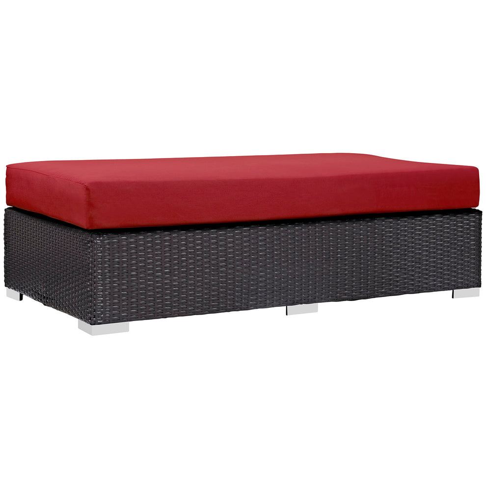Modway Convene Outdoor Patio Fabric Rectangle Ottoman - EEI-1847 | Outdoor Ottomans | Modishstore - 3