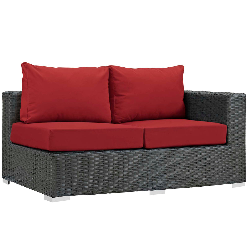 Sojourn Outdoor Patio Sunbrella Right Arm Loveseat By Modway - EEI-1857 | Outdoor Sofas, Loveseats & Sectionals | Modishstore - 1