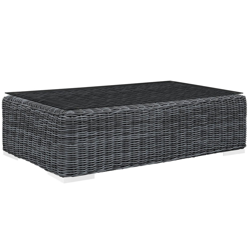 Modway Summon Outdoor Patio Glass Top Coffee Table - Gray - EEI-1866 | Outdoor Tables | Modishstore - 2