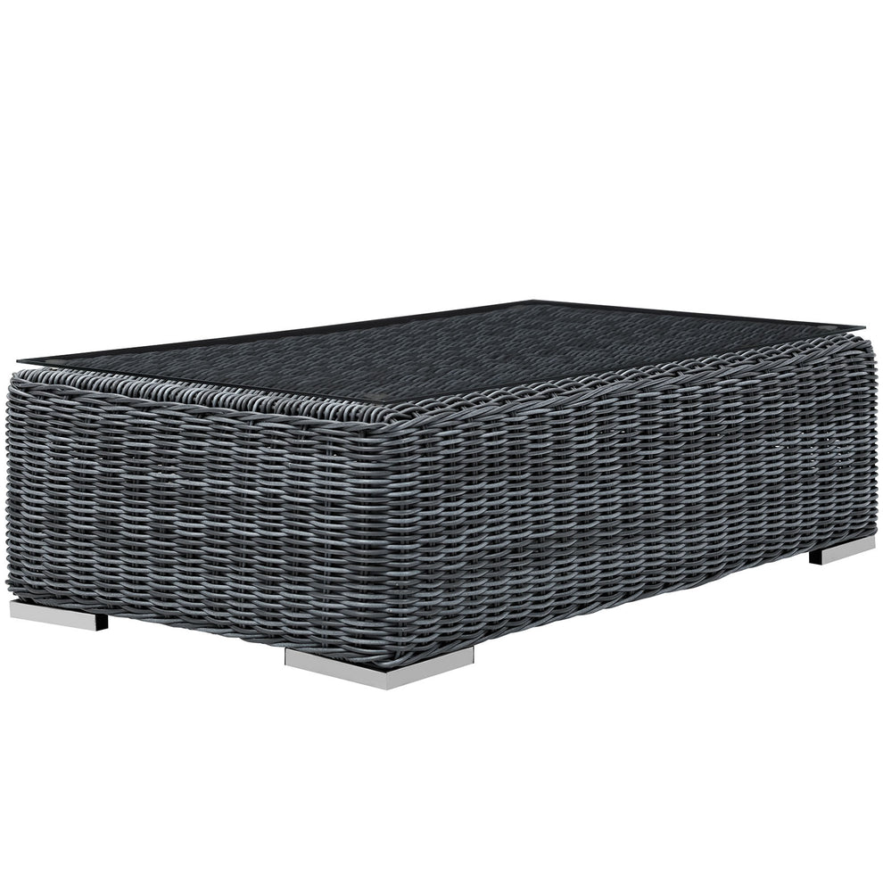 Modway Summon Outdoor Patio Glass Top Coffee Table - Gray - EEI-1866 | Outdoor Tables | Modishstore - 3