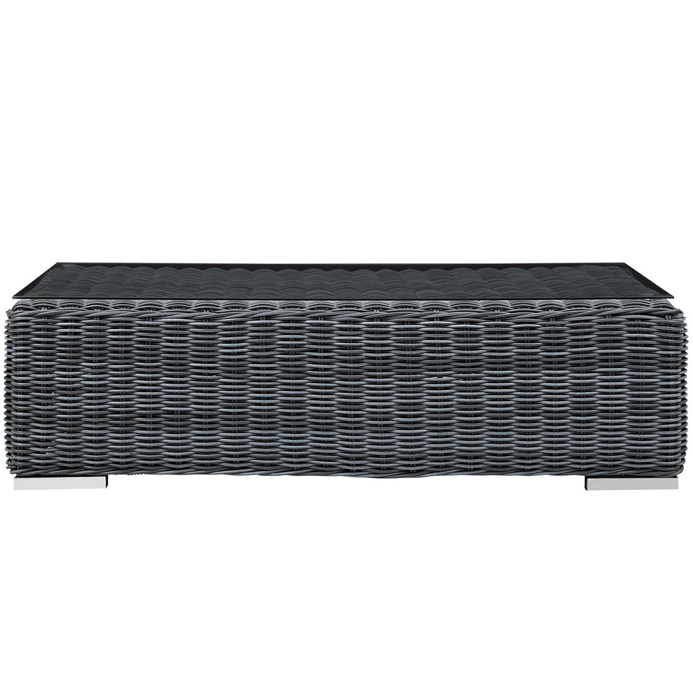 Modway Summon Outdoor Patio Glass Top Coffee Table - Gray - EEI-1866 | Outdoor Tables | Modishstore - 4