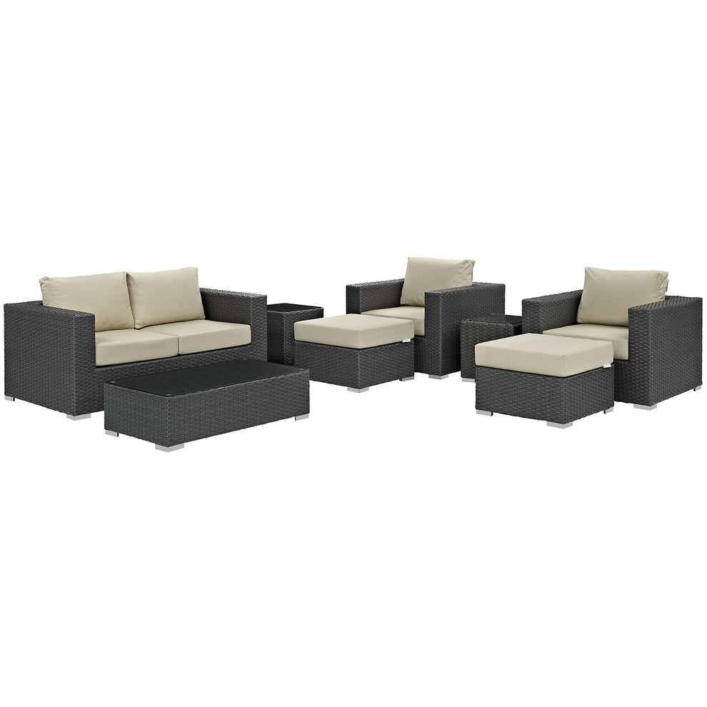 Modway Sojourn 8 Piece Outdoor Patio Sectional Set - EEI-1880 | Outdoor Sofas, Loveseats & Sectionals | Modishstore - 9