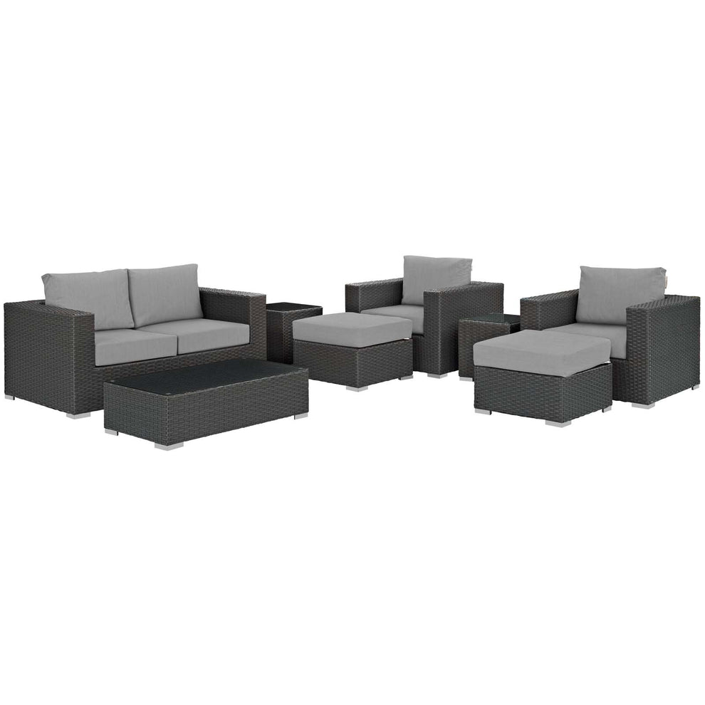 Modway Sojourn 8 Piece Outdoor Patio Sectional Set - EEI-1880 | Outdoor Sofas, Loveseats & Sectionals | Modishstore - 3