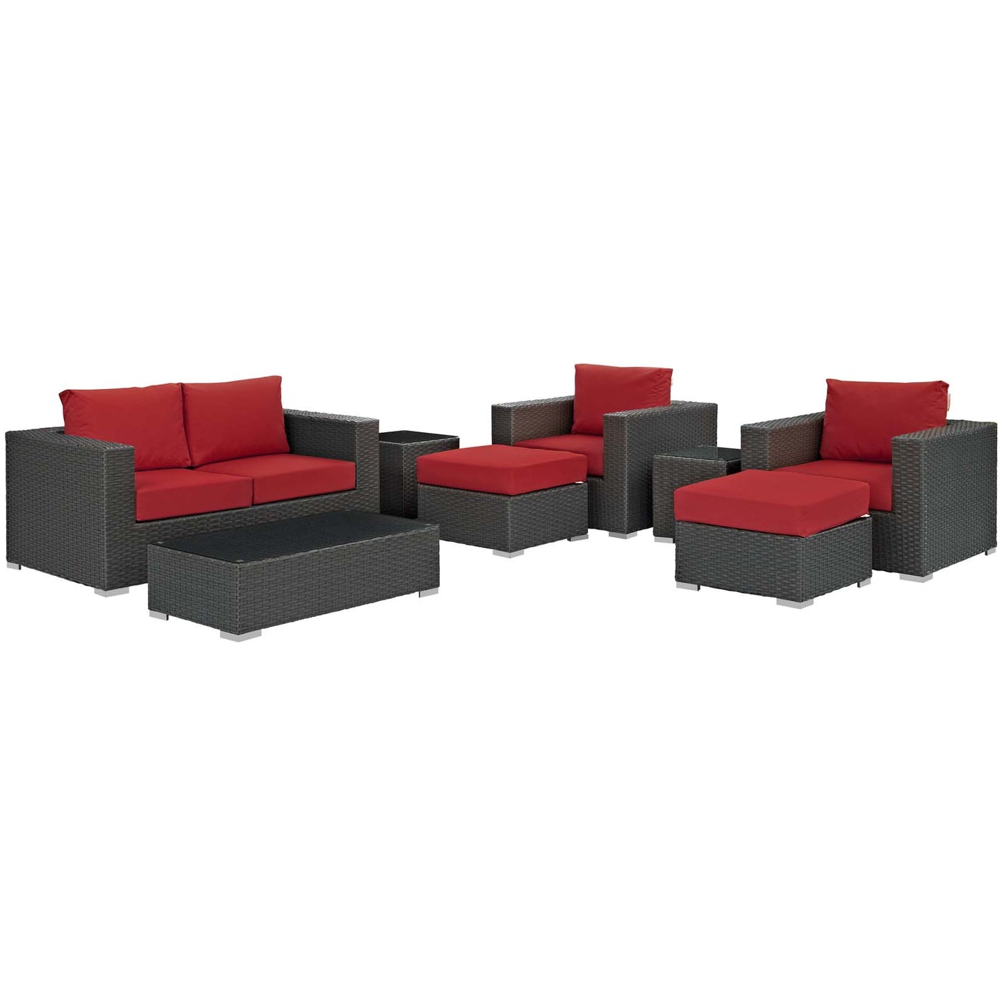 Modway Sojourn 8 Piece Outdoor Patio Sectional Set | Outdoor Sofas, Loveseats & Sectionals | Modishstore-35