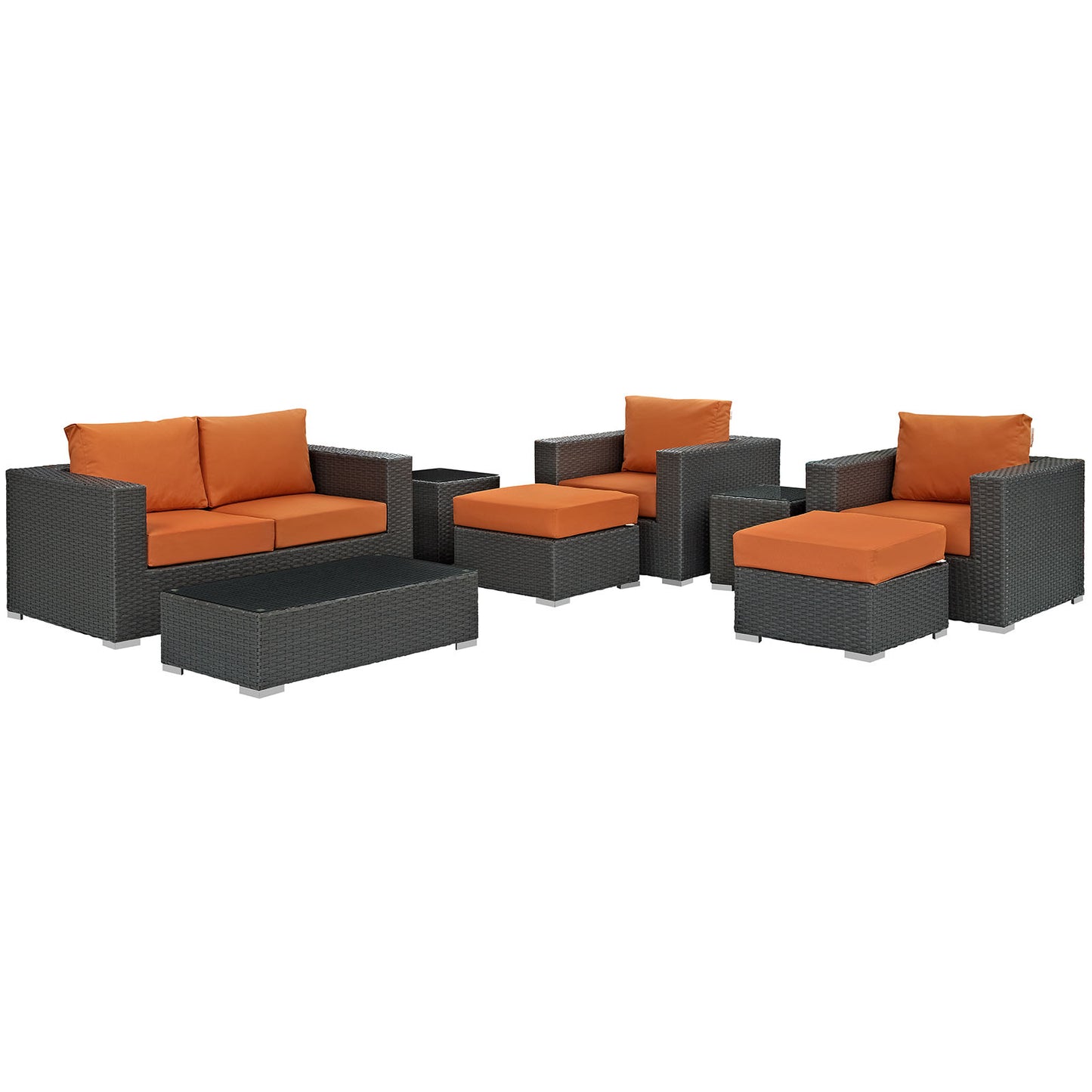 Modway Sojourn 8 Piece Outdoor Patio Sectional Set | Outdoor Sofas, Loveseats & Sectionals | Modishstore-31