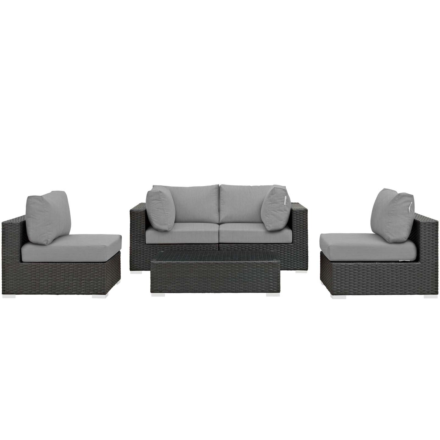 Modway Sojourn 5 Piece Outdoor Patio Sunbrella Sectional Set - EEI-1882 - EEI-1882 | Outdoor Sofas, Loveseats & Sectionals | Modishstore - 2