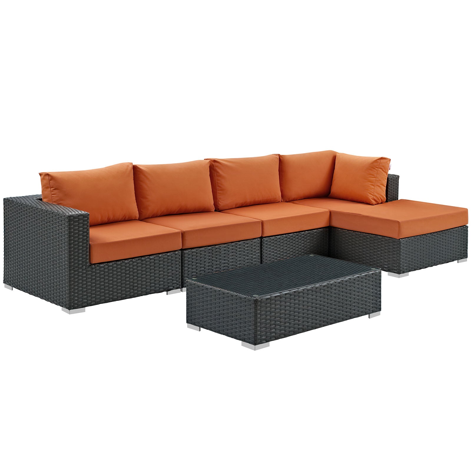 Sojourn 5 Piece Outdoor Patio Sunbrella® Sectional Set By Modway - EEI-1886 | Outdoor Sofas, Loveseats & Sectionals | Modishstore - 2