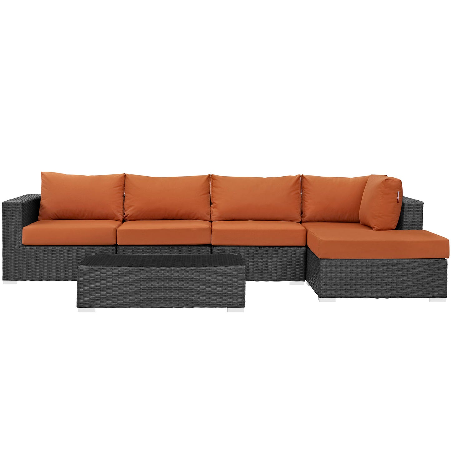 Sojourn 5 Piece Outdoor Patio Sunbrella® Sectional Set By Modway - EEI-1886 | Outdoor Sofas, Loveseats & Sectionals | Modishstore - 4