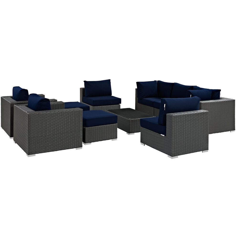 Modway Sojourn 10 Piece Outdoor Patio Sectional Set - EEI-1888 | Outdoor Sofas, Loveseats & Sectionals | Modishstore - 13