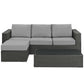 Modway Sojourn 3 Piece Outdoor Patio Sunbrella Sectional Set - EEI-1889 - EEI-1889 | Outdoor Sofas, Loveseats & Sectionals | Modishstore - 2