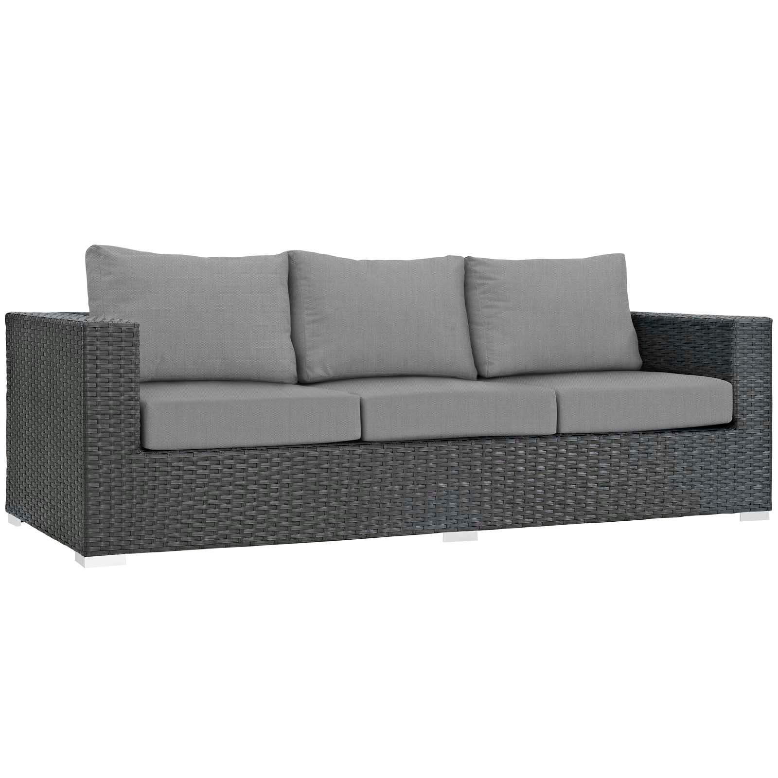 Modway Sojourn 3 Piece Outdoor Patio Sunbrella Sectional Set - EEI-1889 - EEI-1889 | Outdoor Sofas, Loveseats & Sectionals | Modishstore - 3