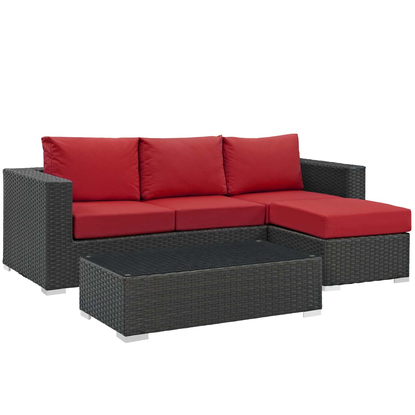 Modway Sojourn 3 Piece Outdoor Patio Sunbrella Sectional Set - EEI-1889 - EEI-1889 | Outdoor Sofas, Loveseats & Sectionals | Modishstore - 11