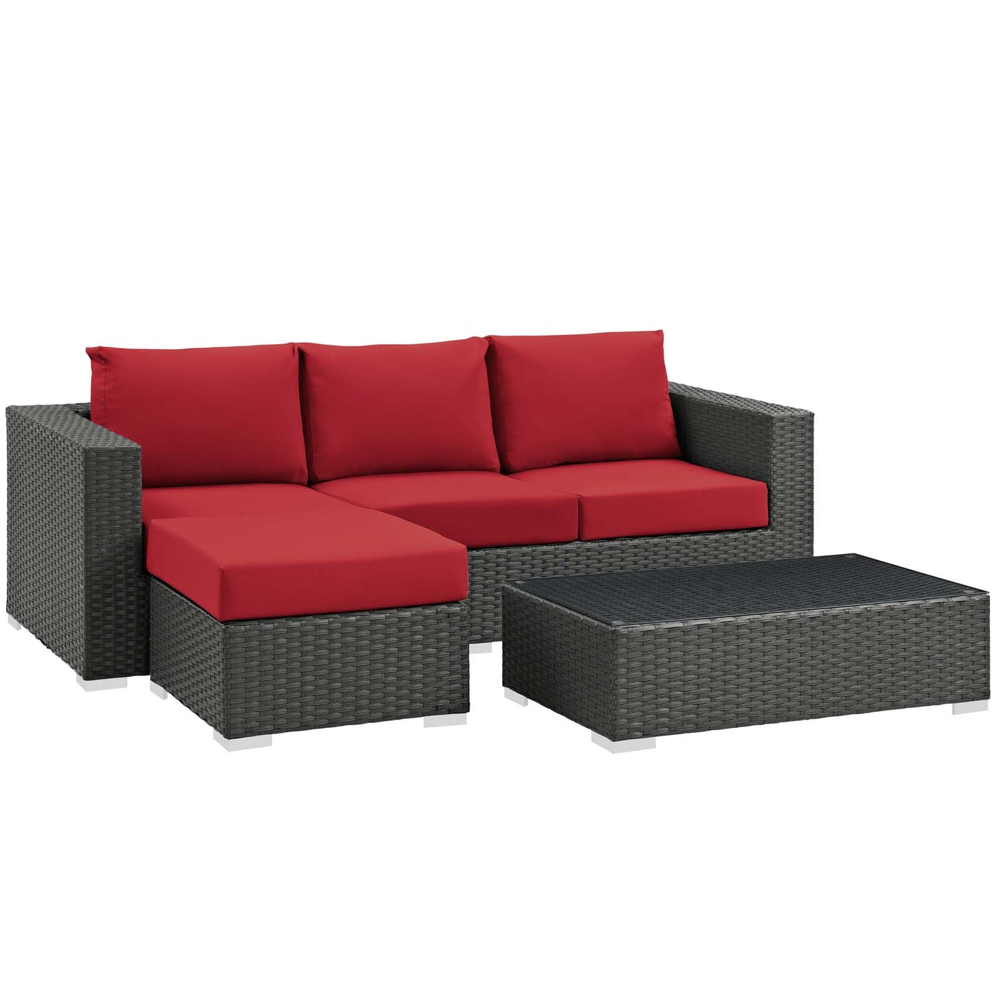 Modway Sojourn 3 Piece Outdoor Patio Sunbrella Sectional Set - EEI-1889 - EEI-1889 | Outdoor Sofas, Loveseats & Sectionals | Modishstore - 4