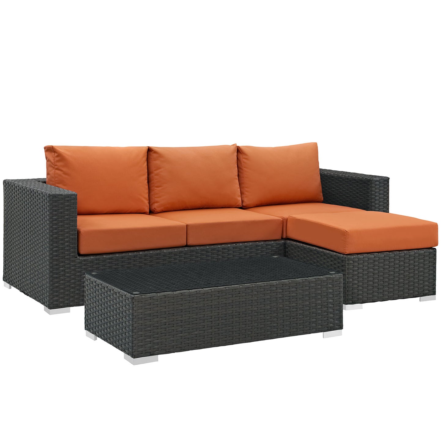 Modway Sojourn 3 Piece Outdoor Patio Sunbrella Sectional Set - EEI-1889 - EEI-1889 | Outdoor Sofas, Loveseats & Sectionals | Modishstore - 7