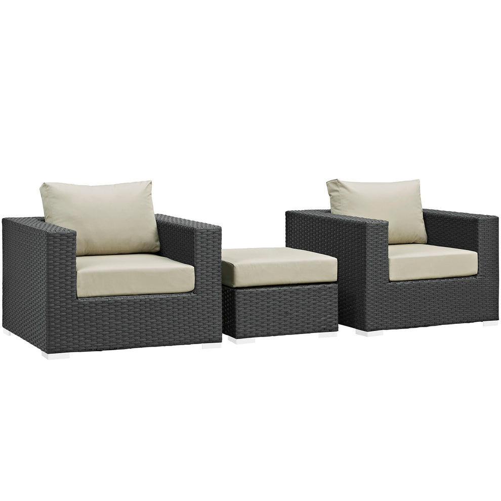 Modway Sojourn 3 Piece Outdoor Patio Sunbrella Sectional Set - EEI-1891 - EEI-1891 | Outdoor Sofas, Loveseats & Sectionals | Modishstore - 9