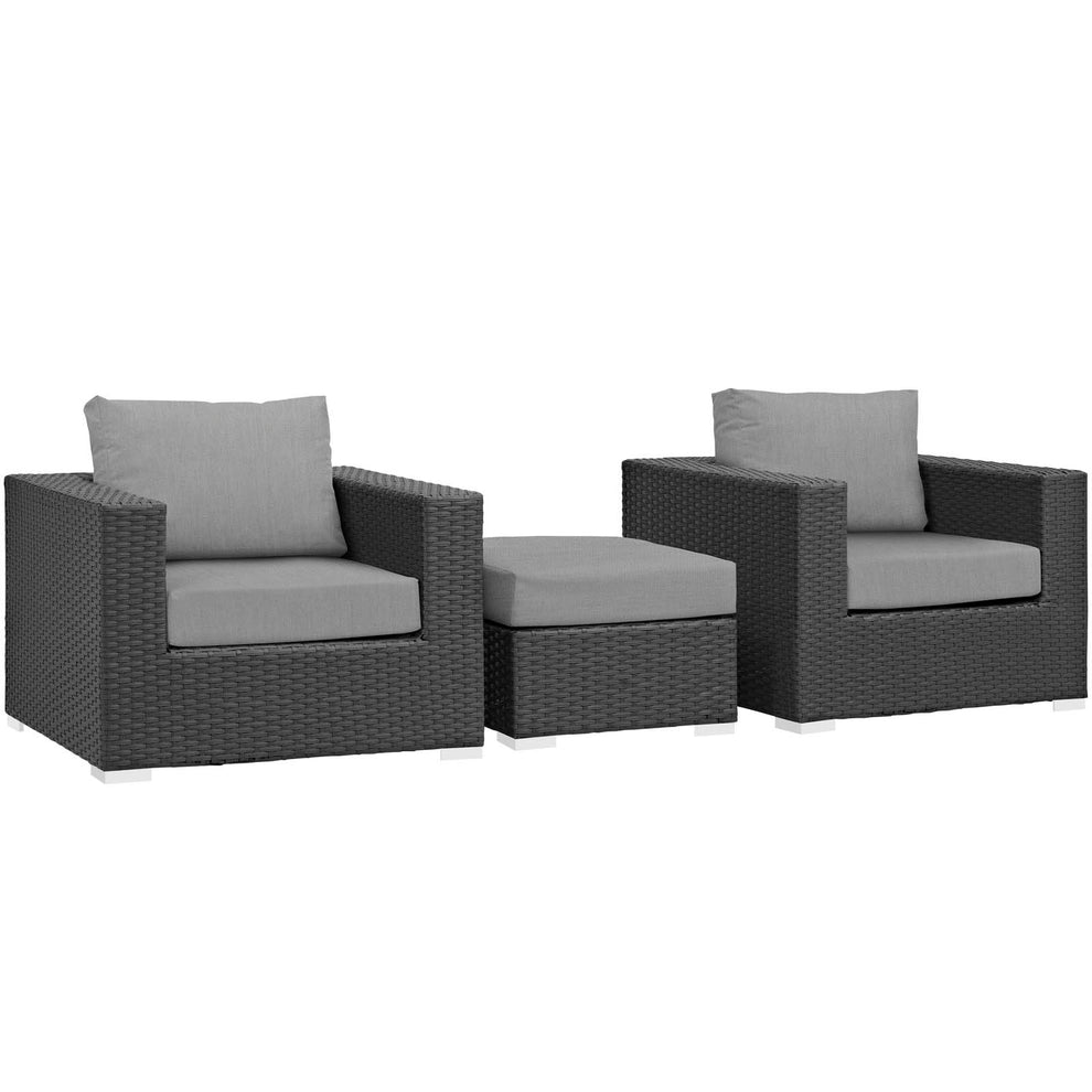 Modway Sojourn 3 Piece Outdoor Patio Sunbrella Sectional Set - EEI-1891 - EEI-1891 | Outdoor Sofas, Loveseats & Sectionals | Modishstore - 10