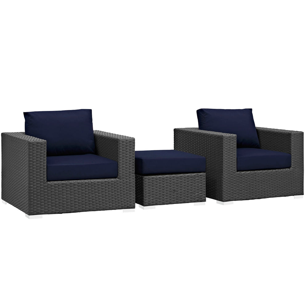 Modway Sojourn 3 Piece Outdoor Patio Sunbrella Sectional Set - EEI-1891 - EEI-1891 | Outdoor Sofas, Loveseats & Sectionals | Modishstore - 8