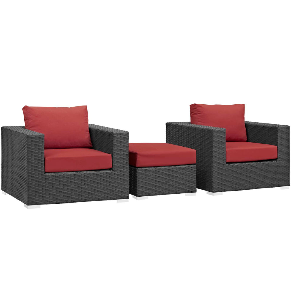 Modway Sojourn 3 Piece Outdoor Patio Sunbrella Sectional Set - EEI-1891 - EEI-1891 | Outdoor Sofas, Loveseats & Sectionals | Modishstore - 11