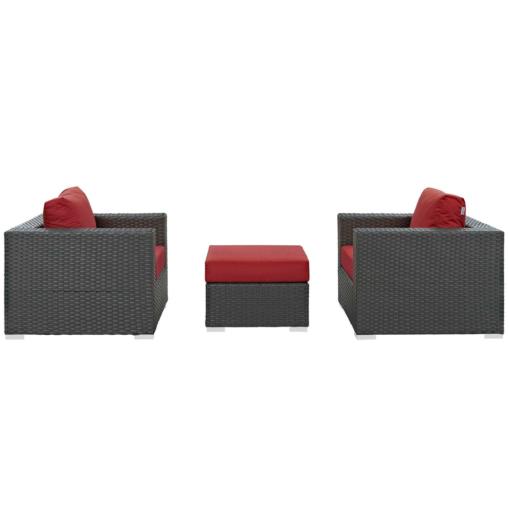 Modway Sojourn 3 Piece Outdoor Patio Sunbrella Sectional Set - EEI-1891 - EEI-1891 | Outdoor Sofas, Loveseats & Sectionals | Modishstore - 4