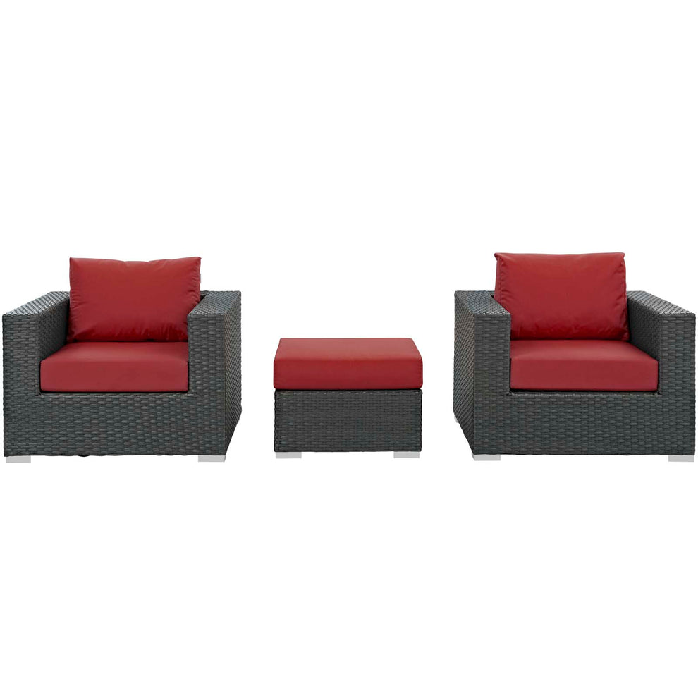 Modway Sojourn 3 Piece Outdoor Patio Sunbrella Sectional Set - EEI-1891 - EEI-1891 | Outdoor Sofas, Loveseats & Sectionals | Modishstore - 5