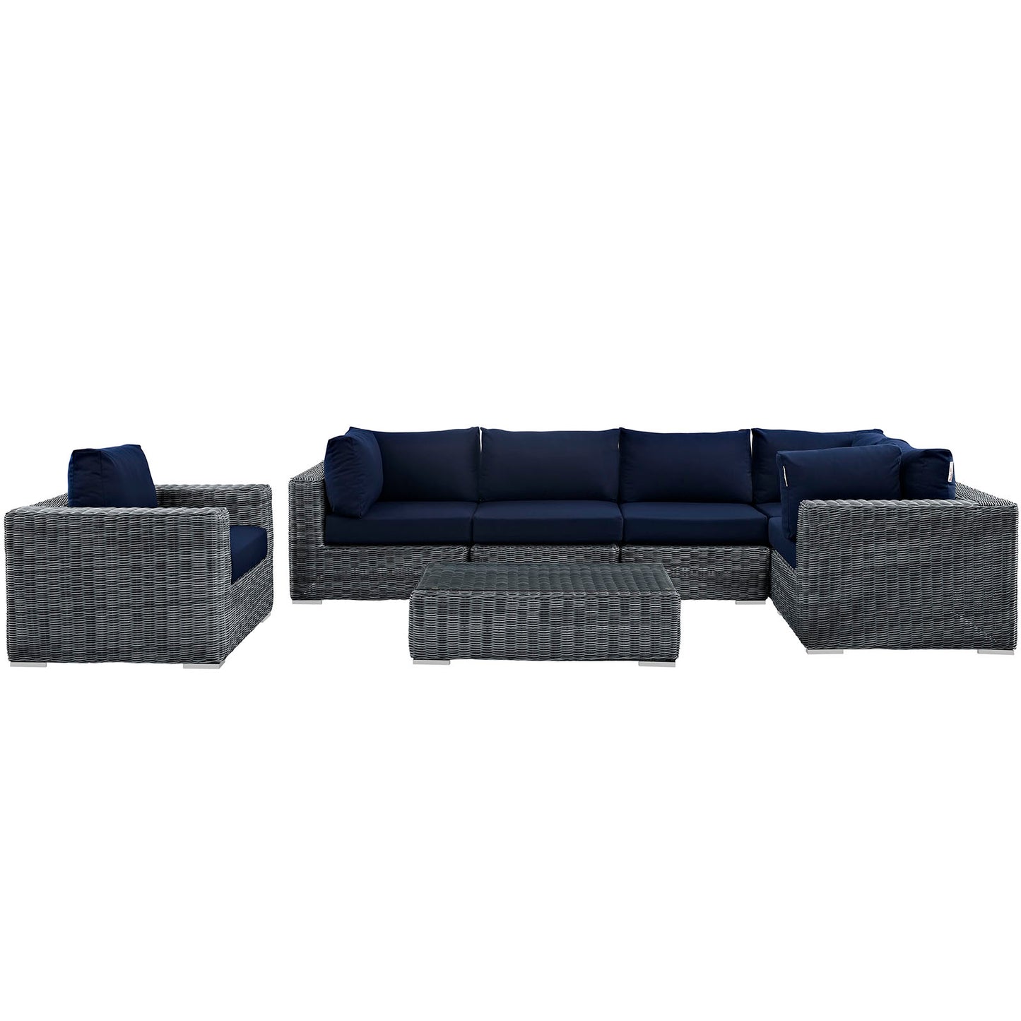 Summon 7 Piece Outdoor Patio Sunbrella® Sectional Set By Modway - EEI-1892 | Outdoor Sofas, Loveseats & Sectionals | Modishstore - 20