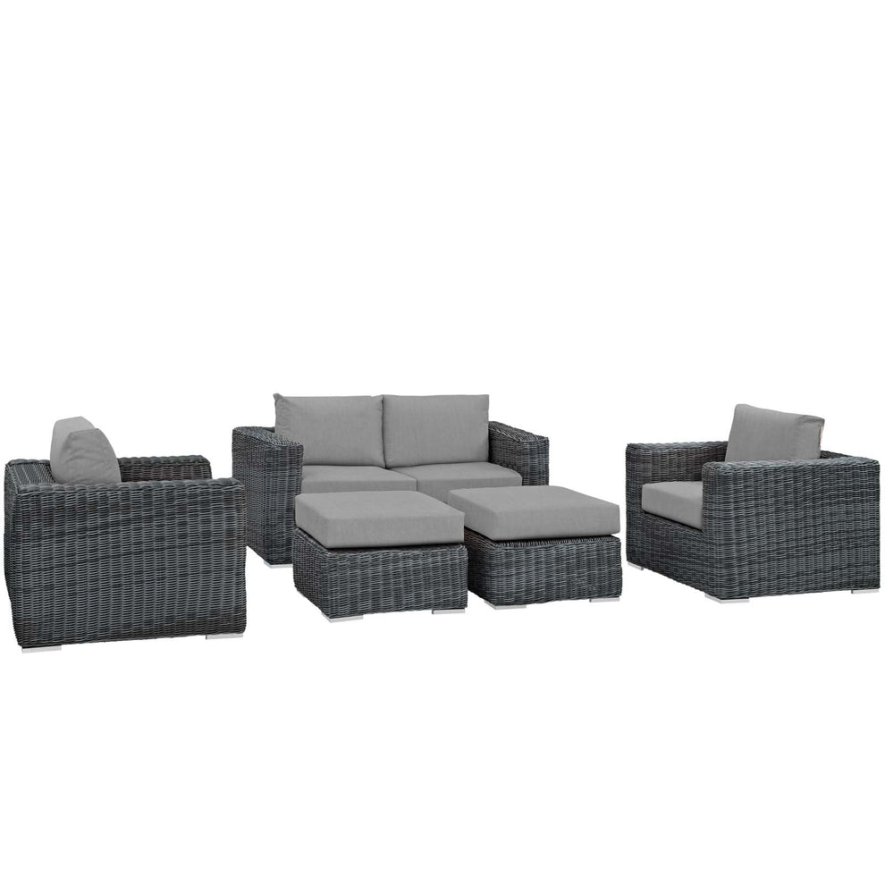 Modway Summon 5 Piece Outdoor Patio Sunbrella Sectional Set - EEI-1893 | Outdoor Sofas, Loveseats & Sectionals | Modishstore - 28