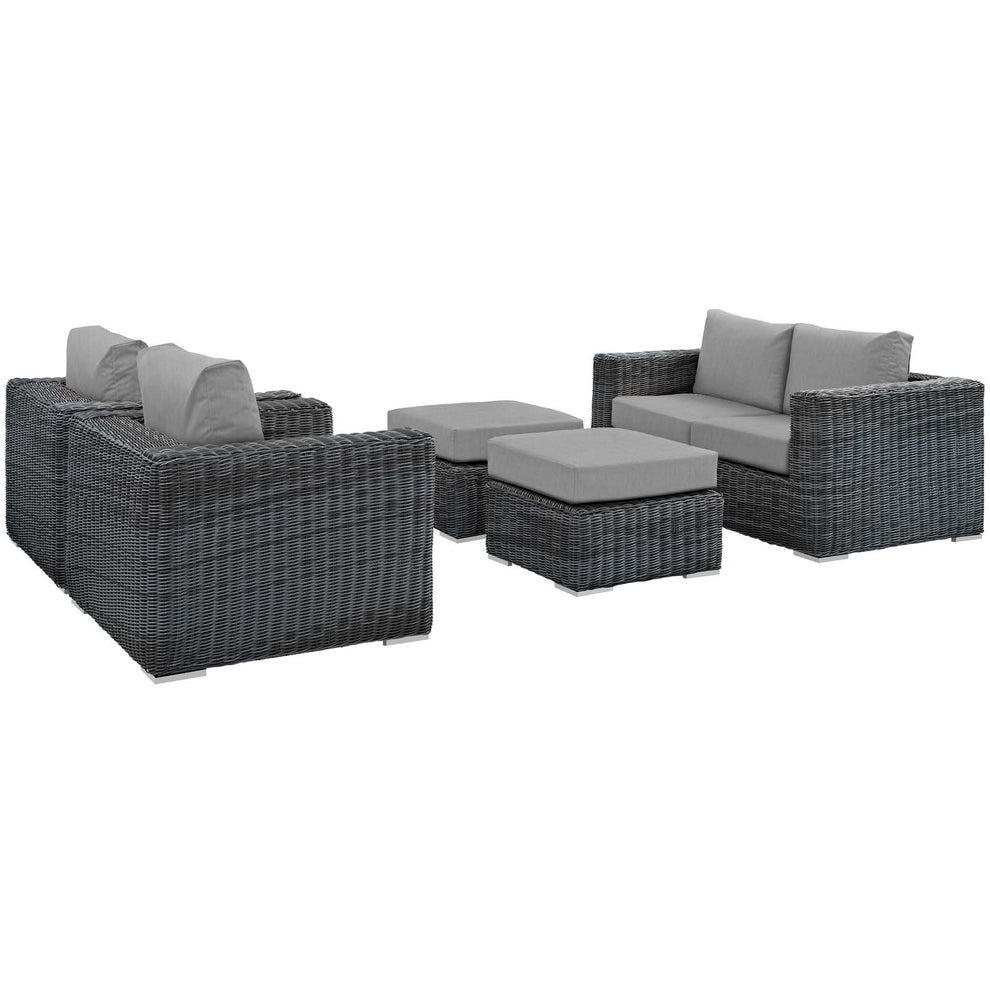 Modway Summon 5 Piece Outdoor Patio Sunbrella Sectional Set - EEI-1893 | Outdoor Sofas, Loveseats & Sectionals | Modishstore - 29