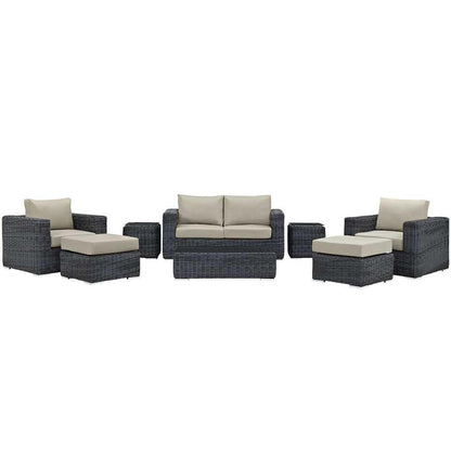 Modway Summon 8 Piece Outdoor Patio Sectional Set - EEI-1894 | Outdoor Sofas, Loveseats & Sectionals | Modishstore - 4