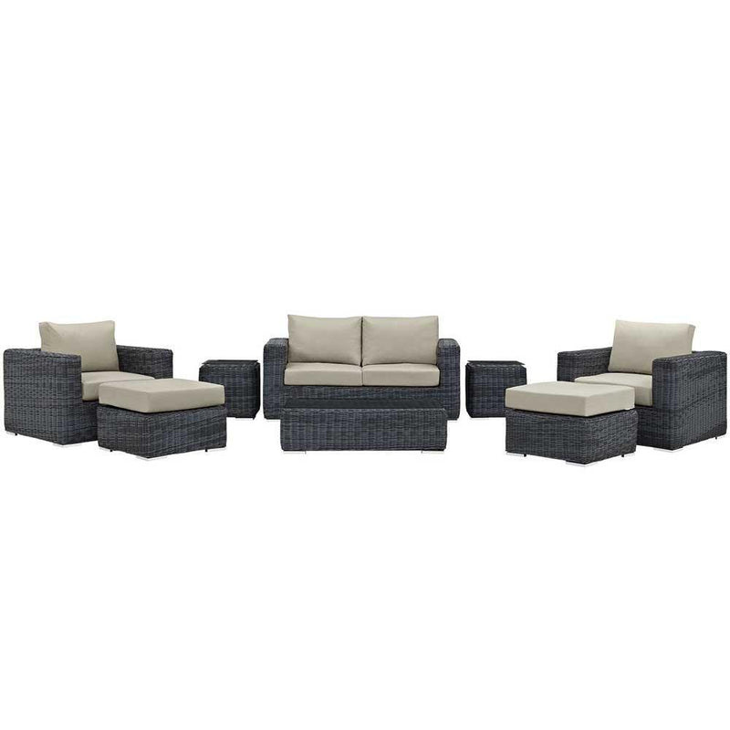 Modway Summon 8 Piece Outdoor Patio Sectional Set - EEI-1894 | Outdoor Sofas, Loveseats & Sectionals | Modishstore - 4