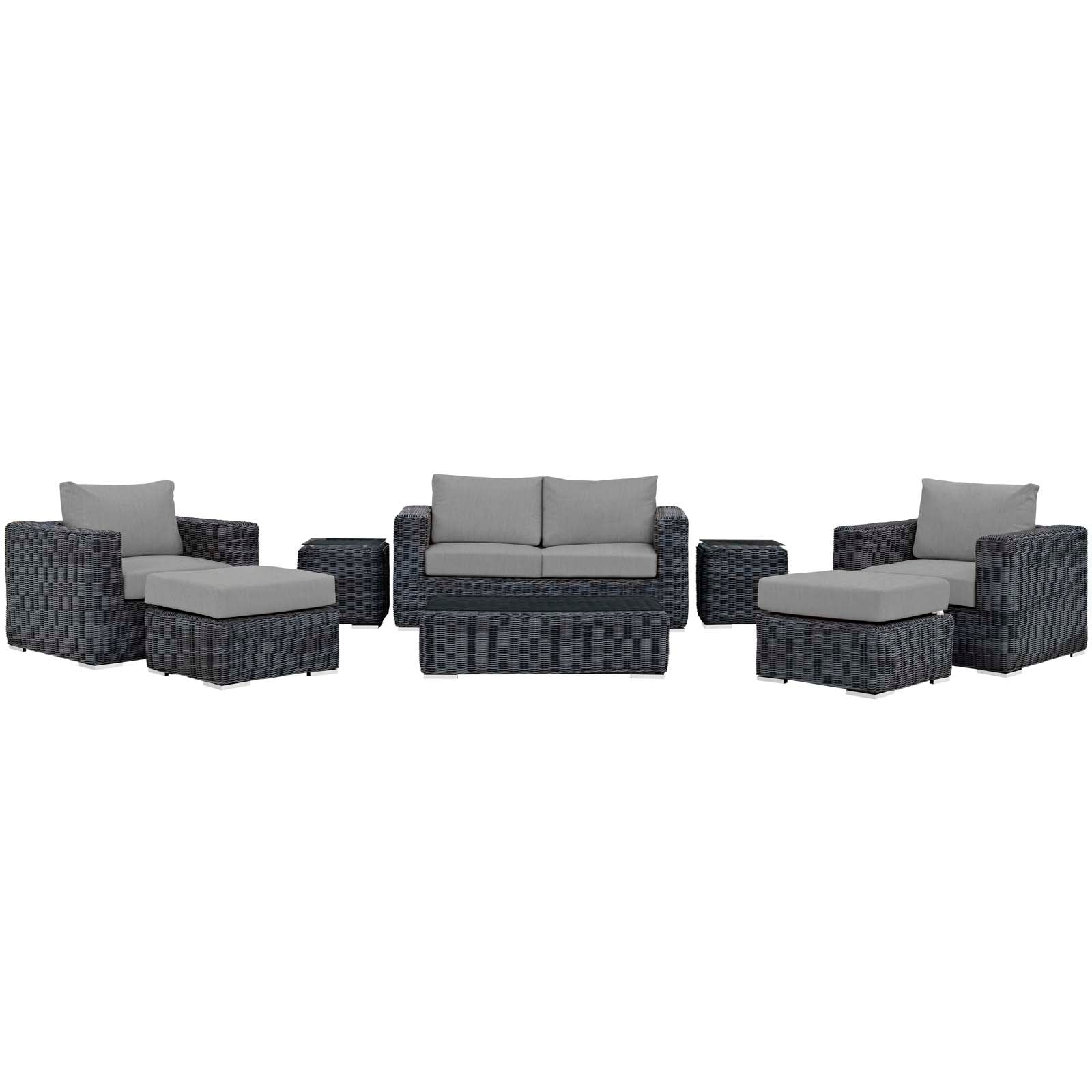 Modway Summon 8 Piece Outdoor Patio Sectional Set - EEI-1894 | Outdoor Sofas, Loveseats & Sectionals | Modishstore - 20