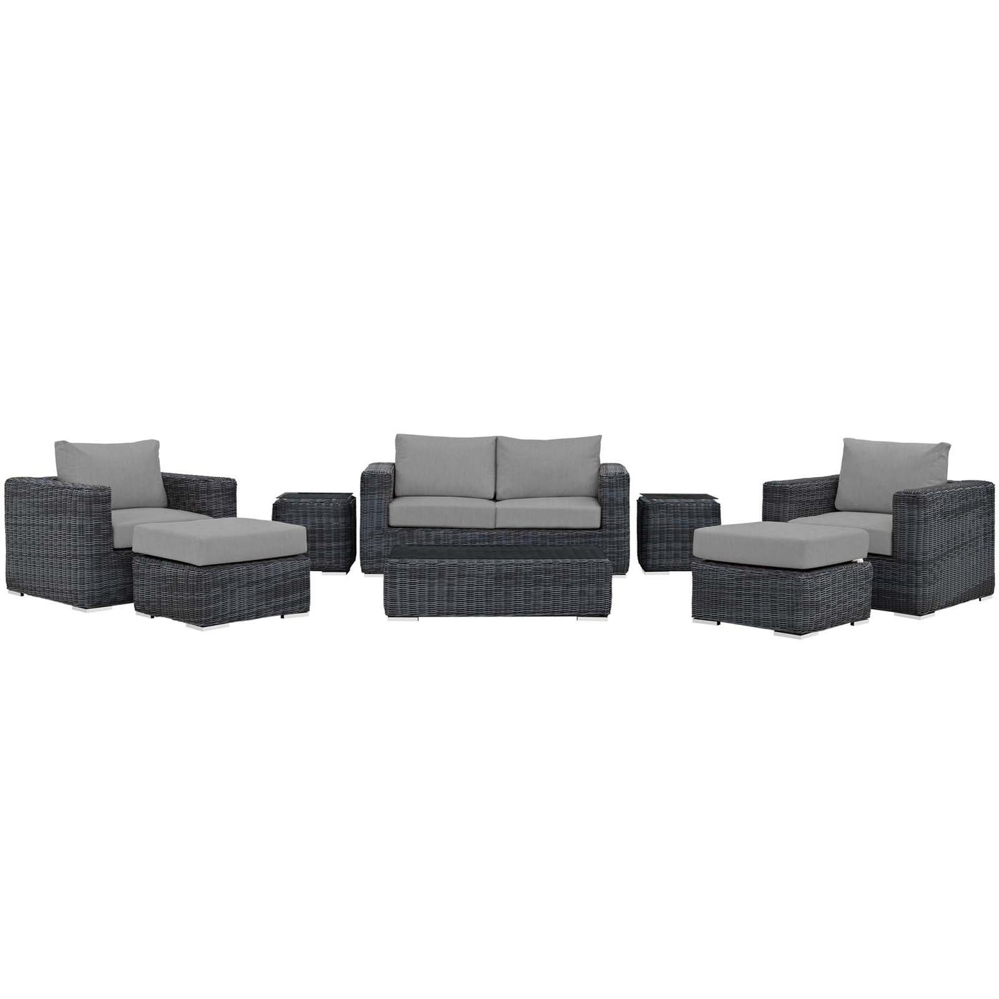 Modway Summon 8 Piece Outdoor Patio Sectional Set | Outdoor Sofas, Loveseats & Sectionals | Modishstore-25