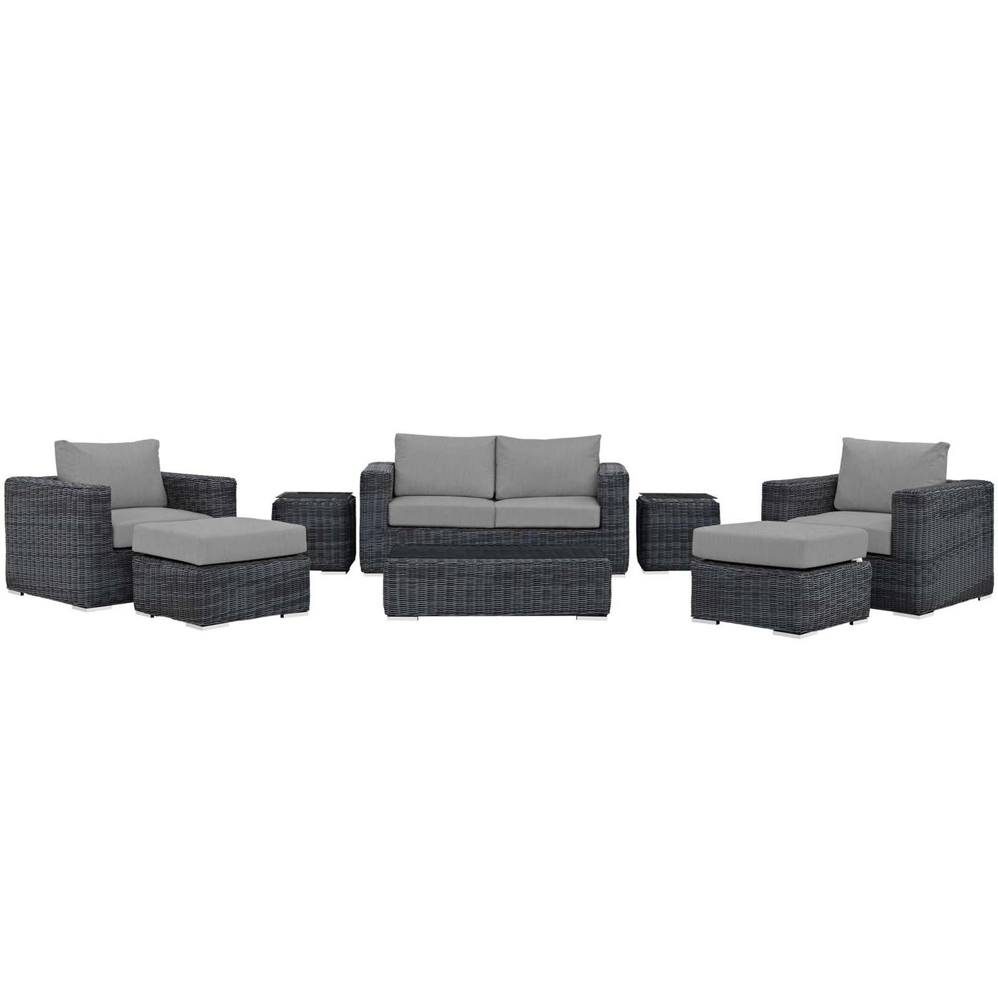 Modway Summon 8 Piece Outdoor Patio Sectional Set - EEI-1894 | Outdoor Sofas, Loveseats & Sectionals | Modishstore - 19