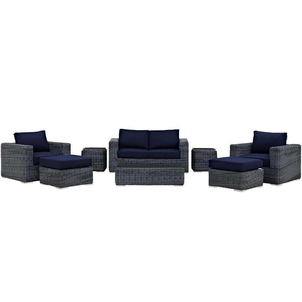Modway Summon 8 Piece Outdoor Patio Sectional Set | Outdoor Sofas, Loveseats & Sectionals | Modishstore-10