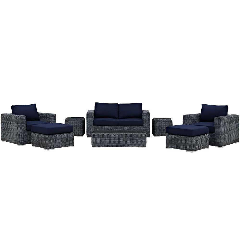 Modway Summon 8 Piece Outdoor Patio Sectional Set - EEI-1894 | Outdoor Sofas, Loveseats & Sectionals | Modishstore - 10