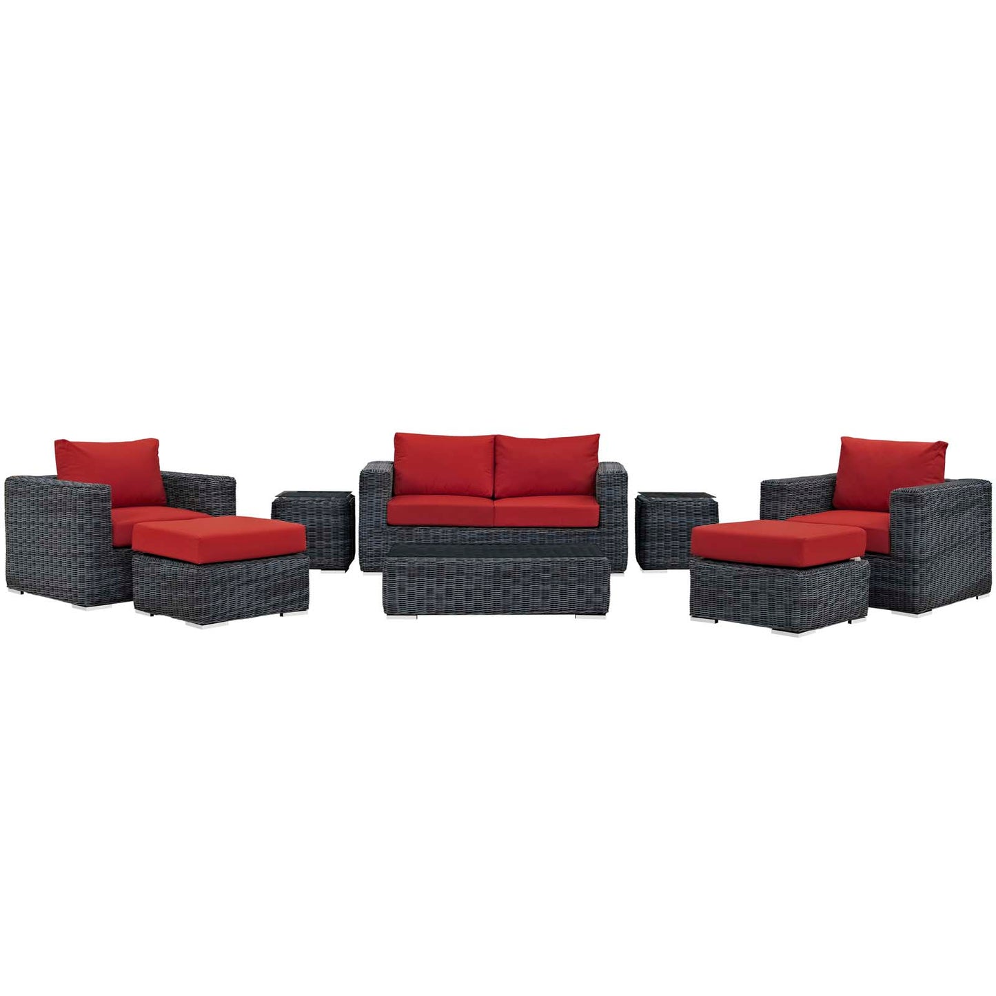 Modway Summon 8 Piece Outdoor Patio Sectional Set | Outdoor Sofas, Loveseats & Sectionals | Modishstore-30
