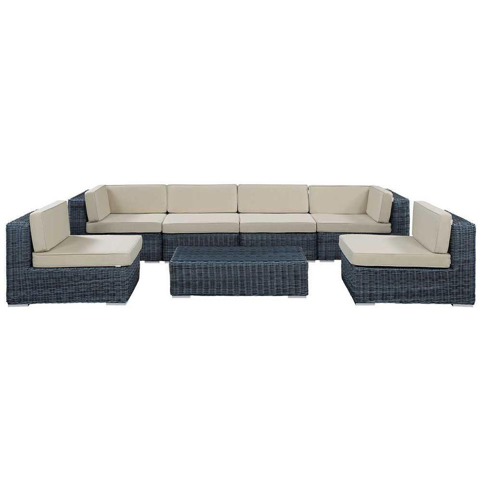 Modway Summon 7 Piece Outdoor Patio Sunbrella Sectional Set - EEI-1897 | Outdoor Sofas, Loveseats & Sectionals | Modishstore - 2
