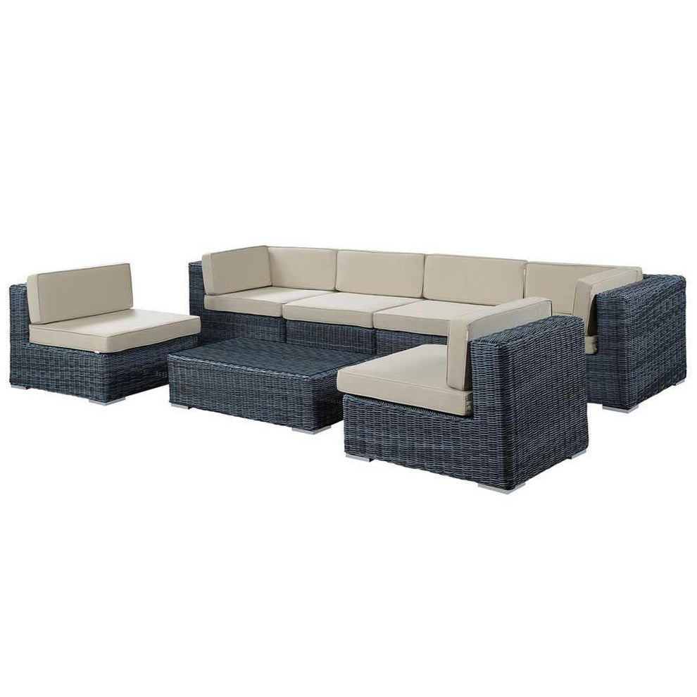 Modway Summon 7 Piece Outdoor Patio Sunbrella Sectional Set - EEI-1897 | Outdoor Sofas, Loveseats & Sectionals | Modishstore - 3