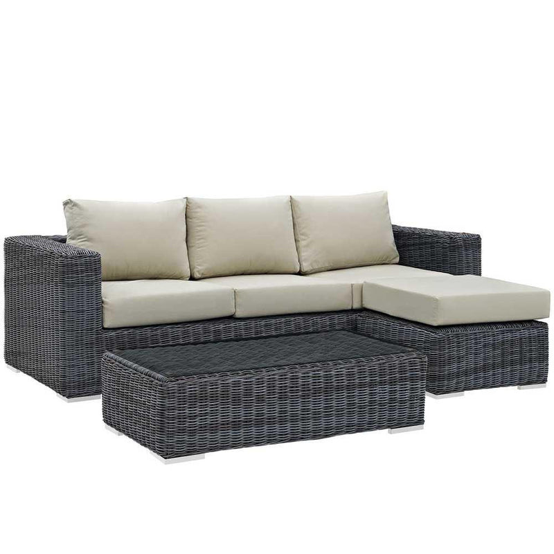 Modway Summon 3 Piece Outdoor Patio Sunbrella Sectional Set - EEI-1903 - EEI-1903 | Outdoor Sofas, Loveseats & Sectionals | Modishstore - 5