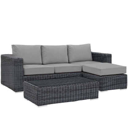 Modway Summon 3 Piece Outdoor Patio Sunbrella Sectional Set - EEI-1903 - EEI-1903 | Outdoor Sofas, Loveseats & Sectionals | Modishstore - 8
